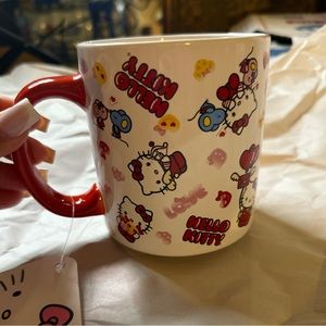Hello kitty red and white mug
